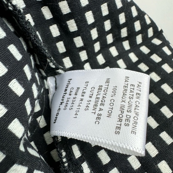 Trina Turk Size 0 Geometric Colorblock Abstract Long Jacket Cotton Snap Front - Picture 9 of 9